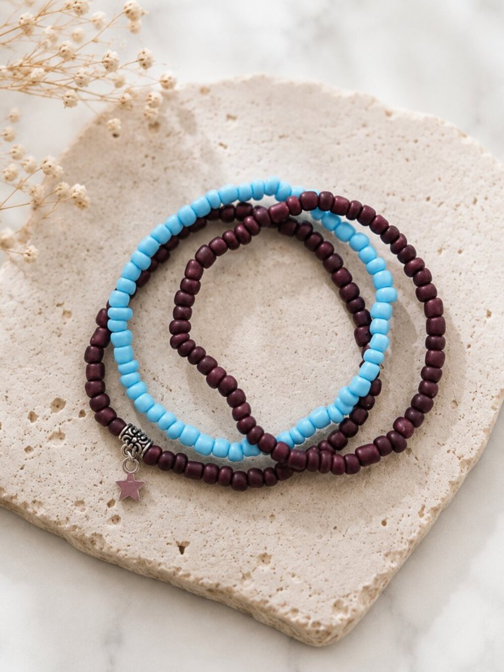 Beaded Bracelet Set with Star Charm | Collect Moments | Mindfulness & Gratitude